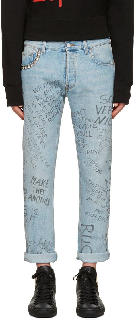 gucci studded scribble jeans replica|Gucci Scribble Jeans .